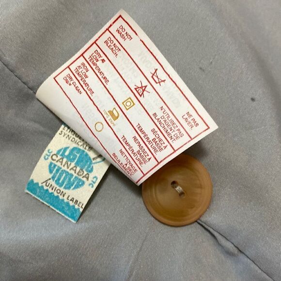 VINTAGE Collections Internationale plaid wool blend collarless blazer - Picture 9 of 10